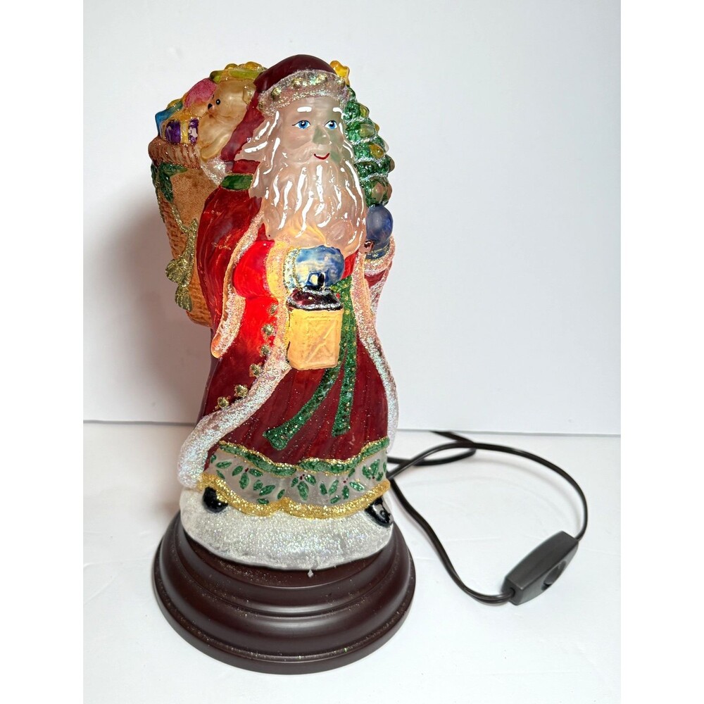 2011 Merck's Old World Christmas 'Radiant' Santa Glass Light~Bag of Toys VIDEO